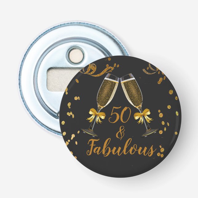 Décapsuleur 50 ans et Fantastique Faveur d'anniversaire Paille (Devant)