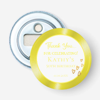 Décapsuleur 50e anniversaire Fête Favour Gold Hearts