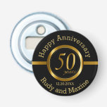 Décapsuleur 50ème anniversaire d'or<br><div class="desc">50e Anniversaire Bouteille Ouvert prêt pour vous à personnaliser. Cette conception peut facilement être modifiée pour d'autres occasions comme un anniversaire, réunion, retraite, etc... en utilisant l'outil d'édition pour modifier le texte / police/ taille pour répondre à vos besoins. Remarque : Toutes les zones de modèle n'ont pas besoin d'être...</div>