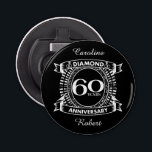 Décapsuleur 60ème jour de l'anniversary<br><div class="desc">A romantic design to celebrate your 60th year of marriage. If you would like any help customizing this design please contact me, their an ask this designer button, just below this text. This sixtieth, 60 ans de wedding anniversary crest has the text diamond as that is the traditional gift for...</div>