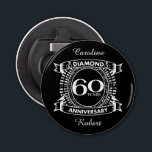 Décapsuleur 60ème jour de l'anniversary<br><div class="desc">A romantic design to celebrate your 60th year of marriage. If you would like any help customizing this design please contact me, their an ask this designer button, just below this text. This sixtieth, 60 ans de wedding anniversary crest has the text diamond as that is the traditional gift for...</div>