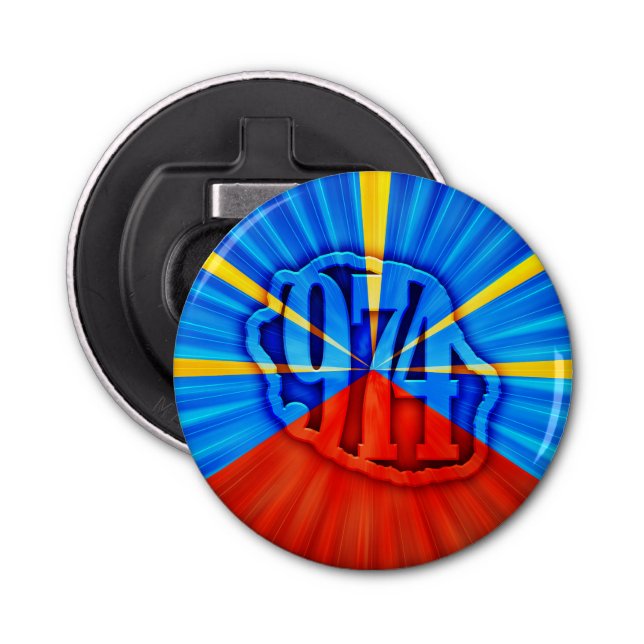 Décapsuleur 974 Ile de la Réunion - Drapeau réunionnais (Devant)