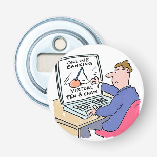 Décapsuleur À l'Ordinateur - un Dessin Animé Drôle sur la Banq