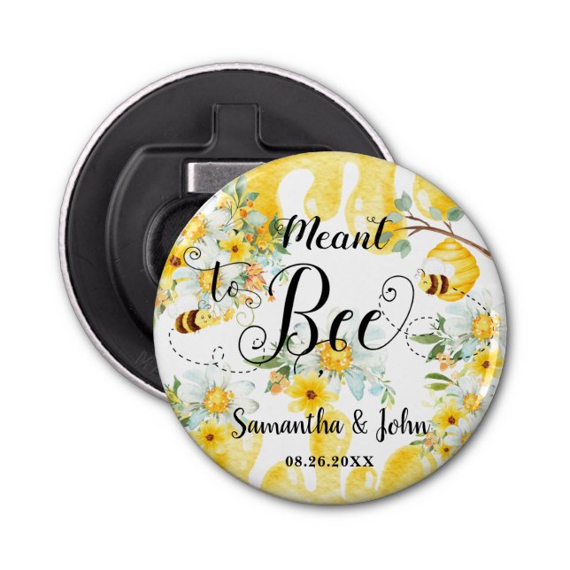 Décapsuleur Abeilles de miel Jaune Mariage floral Signifie Abe (Devant)