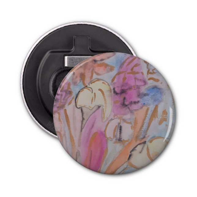 Décapsuleur Abstrait Pastel Floral Bottle Opener (Devant)
