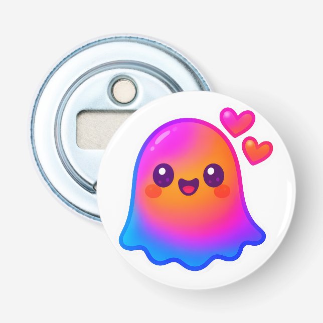 Décapsuleur Adorable Neon Kawaii Ghost avec Gradient et (Devant)