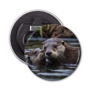 Décapsuleur **"Adrift in Love : Mummy and Baby Otter"**