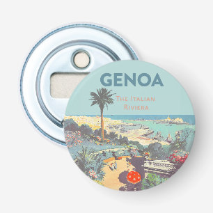 Décapsuleur Affiche de voyage vintage Gênes Riviera italienne