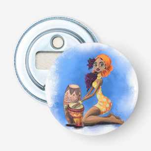 Décapsuleur African Drummer Girl Bottle Opener Music Party
