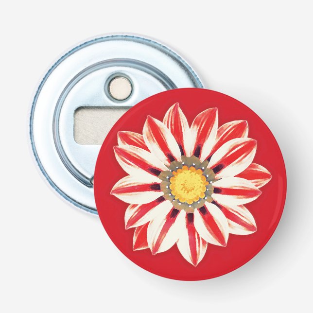 Décapsuleur Afrique / Gazania - Rouge et blanc rayé (Devant)
