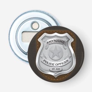 Décapsuleur Agent de police personnalisé Sheriff Cop NAME Badg