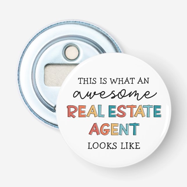 Décapsuleur Agent Immobilier Drôle Awesome Realtor Cadeaux (Devant)