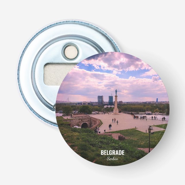 Décapsuleur Aimant de souvenir de Belgrade vue de Kalemegdan (Devant)