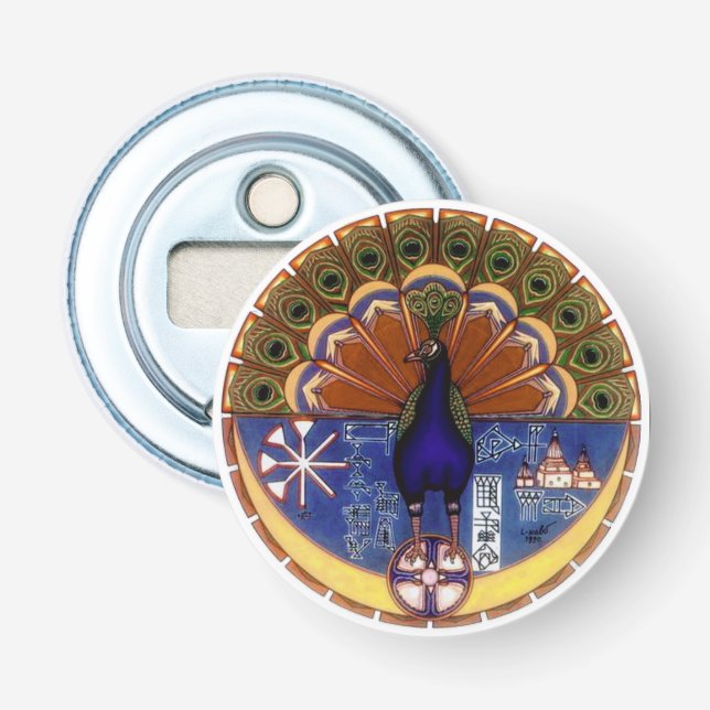 Décapsuleur aimant d'échantillon paon (Devant)