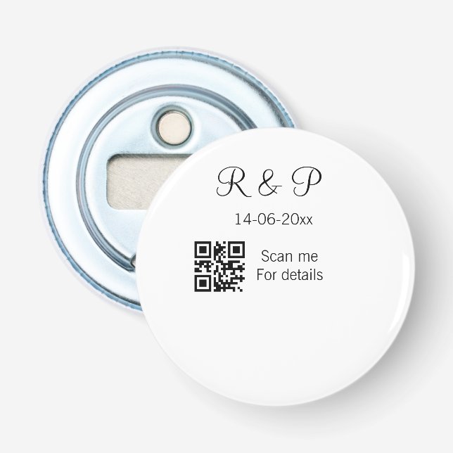 Décapsuleur Ajouter le nom du couple date année Q R code ici m (Devant)