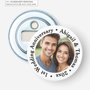 Décapsuleur Ajoutez votre propre photo de couple 1er anniversa