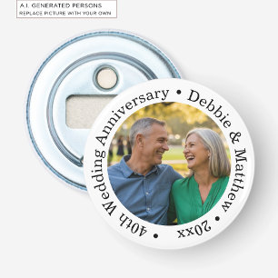 Décapsuleur Ajoutez votre propre photo de couple 40e anniversa