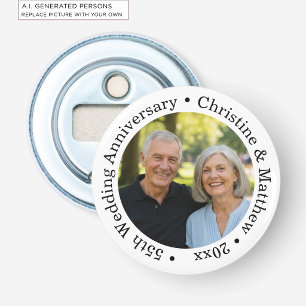 Décapsuleur Ajoutez votre propre photo de couple 55e anniversa