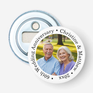 Décapsuleur Ajoutez votre propre photo de couple 60e anniversa