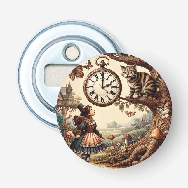Décapsuleur Alice et Chat du Cheshire : Fantaisie Merveilleuse (Devant)
