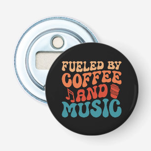 Décapsuleur Alimenté par Café & Musique Retro Typographie Vint