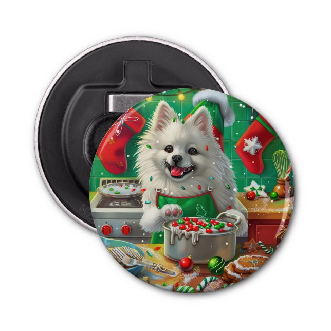 Décapsuleur American Eskimo Gîtes : Noël festif (Devant)