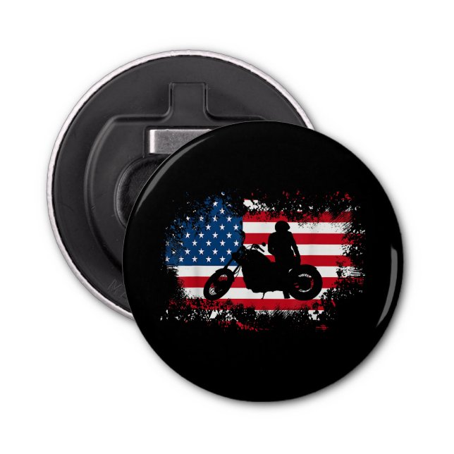 Décapsuleur American US Flag Motorcycle Funny Sport Lover (Devant)