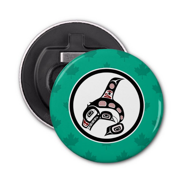 Décapsuleur Amérindien Red Black Haida Art Killer Whale (Devant)