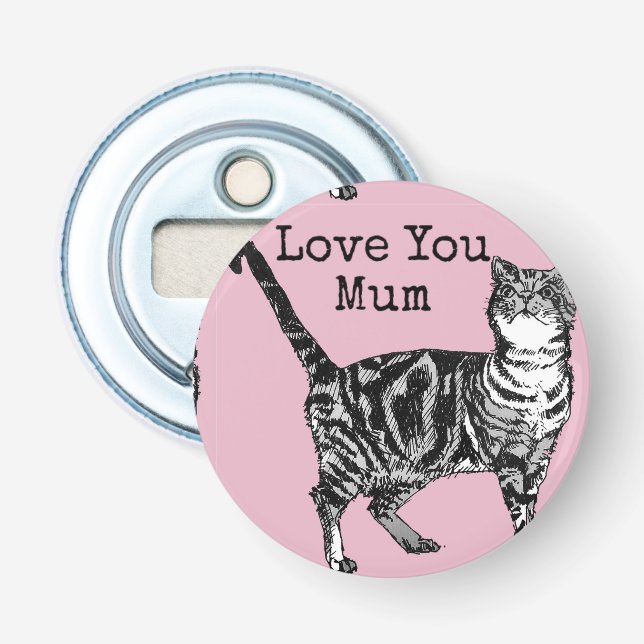 Décapsuleur Amour de chaton rose vous maman faveur floral fleu (Devant)
