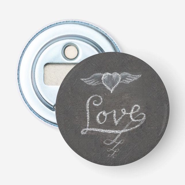 Décapsuleur Amour et cœur sur tableau à craie (Devant)