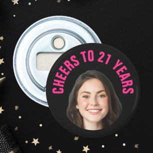 Décapsuleur Amusant 21e anniversaire CUSTOM TEXTE Photo Rose N