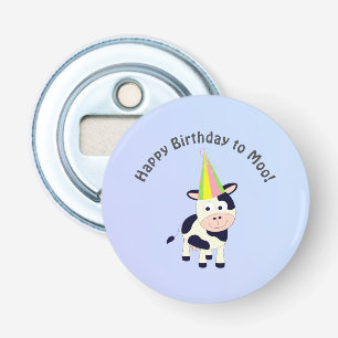 Décapsuleur Amusant Joyeux Anniversaire à Moo Cute Party Cow