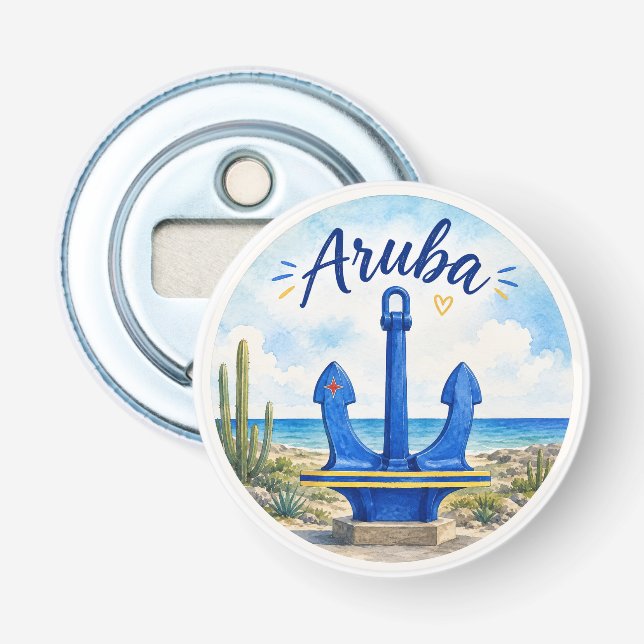 Décapsuleur Ancre de drapeau d'Aruba île des Caraïbes voyage s (Devant)