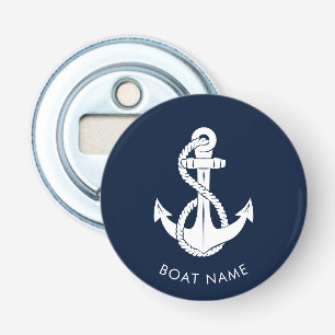 Décapsuleur Ancre nautique Marine Blue Cute Nom du bateau Swag