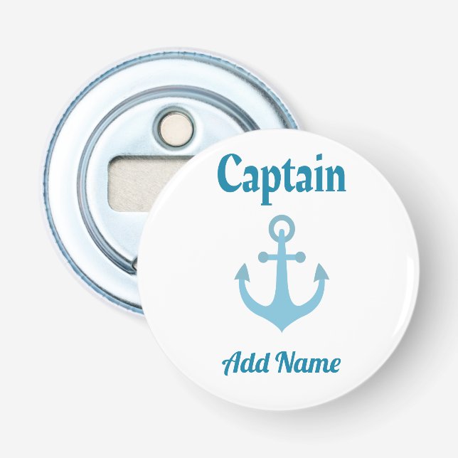 Décapsuleur Ancre personnalisée du capitaine de bateau (Devant)