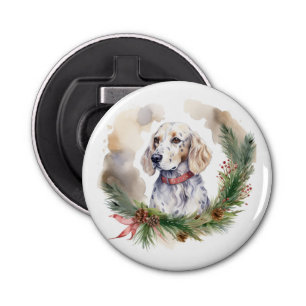 Décapsuleur Anglais Setter Christmas Wreath Festive Pup