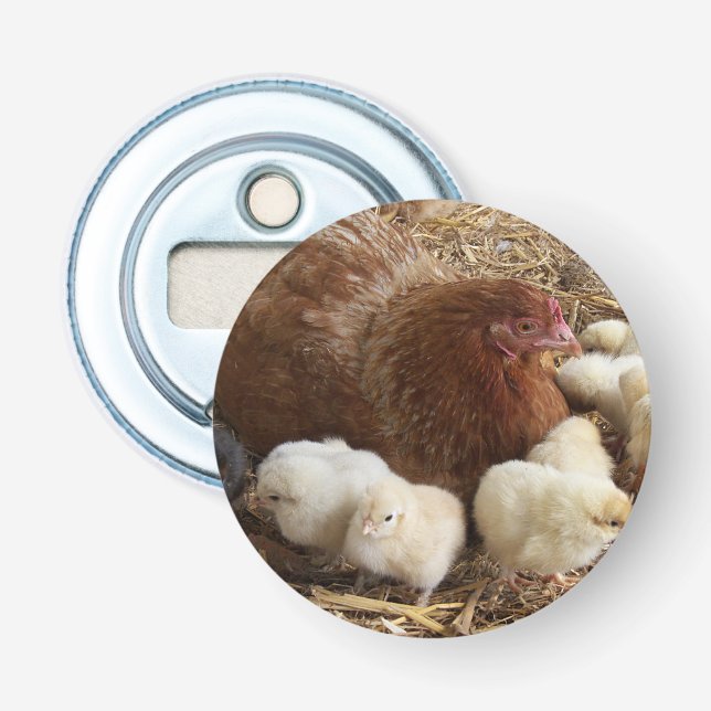 Décapsuleur animal, poussin, poulet, ferme, mignon, oiseau, bé (Devant)