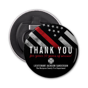 Décapsuleur Anniversaire de la retraite des pompiers Ligne rou