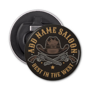 Décapsuleur Antique Cowboy Guns AJOUTER NOM Old Wild West Salo