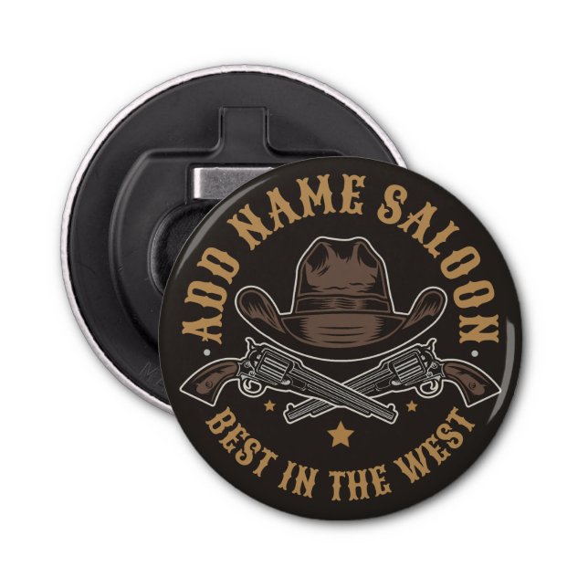 Décapsuleur Antique Cowboy Guns AJOUTER NOM Old Wild West Salo (Devant)