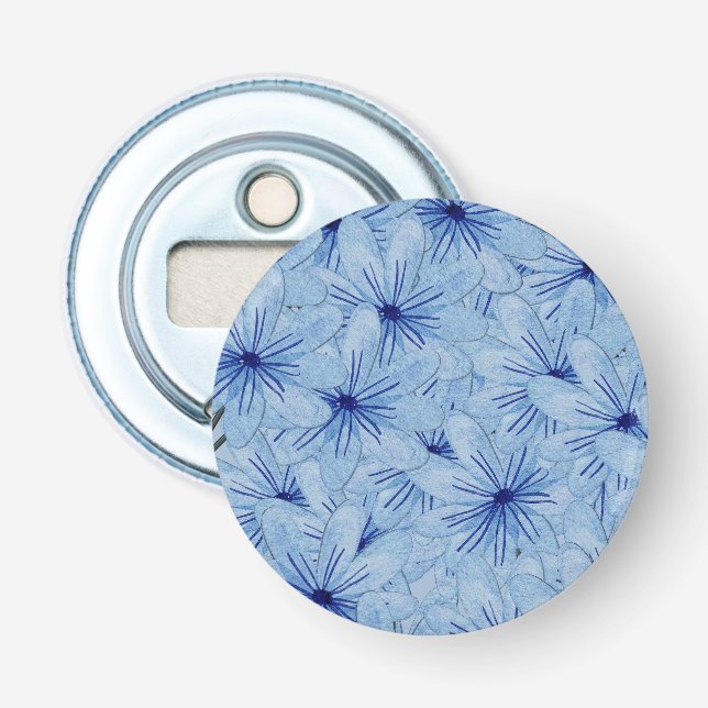 Décapsuleur Aquarelle Bouquet de fleurs sauvages bleues (Devant)