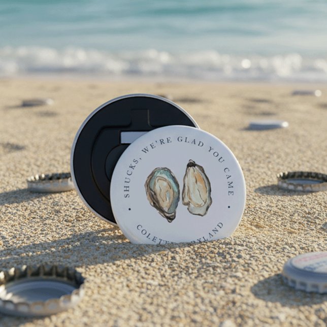 Décapsuleur Aquarelle côtière Oyster Wedding Favoriser (Créateur téléchargé)