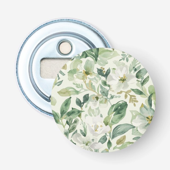 Décapsuleur Aquarelle florale verte botanique feuilles nature  (Devant)