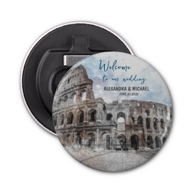 Décapsuleur Aquarelle Rome, Italie (Devant)