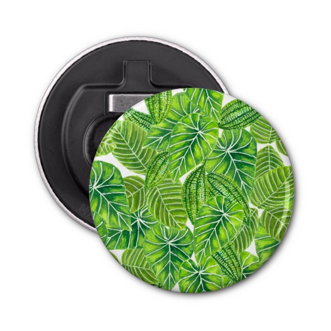 Décapsuleur Aquarelle tropicale feuille design motif (Devant)