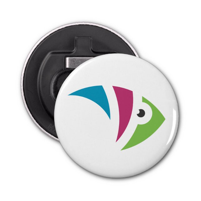 Décapsuleur aquarium coloré dessin d'illustration poisson (Devant)