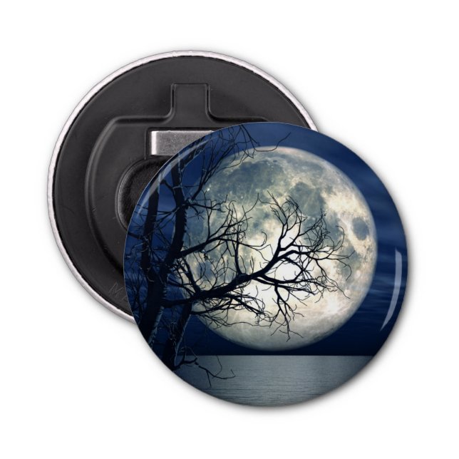 Décapsuleur arrière - plan Paysage 3D Avec Lune Sur La Mer (Devant)