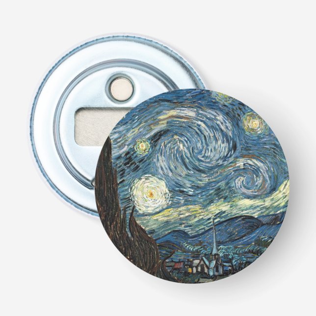 Décapsuleur Art célèbre - Starry Night par Vincent van Gogh. (Devant)