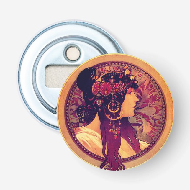 Décapsuleur Art nouveau Alphonse Mucha Donna elegant woman (Devant)