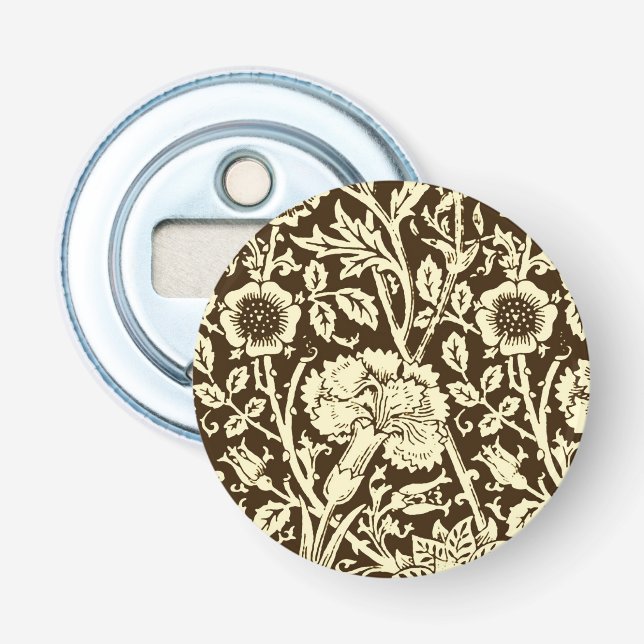 Décapsuleur Art Nouveau Carnation Damas, Brown et crème (Devant)